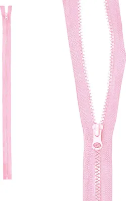 Produktbild von mumbi Reißverschluss teilbar 5mm 60cm Rosa Kunststoff Reißverschlüsse mit Zipper grobe Zähne