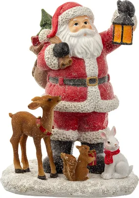 Produktbild von Timstor 233971 Weihnachtsmann Santa mit Waldbewohner ca. 14x14x20 cm