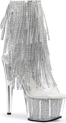 Produktbild von ADORE-1017SRS Damen Booties von Pleaser, Transparent Silber , EU 41, US 11