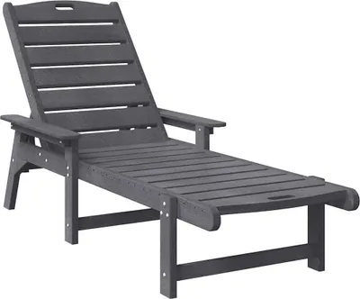 Produktbild von vidaXL Sonnenliege 2 pcs Hellgrau 195,5 x 53 x 98,5 cm Polyethylen
