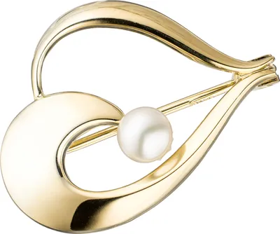 Produktbild von JOBO Brosche 585 Gold Gelbgold 1 Süßwasser Perle Perlenbrosche Goldbrosche