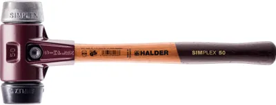 Produktbild von HALDER SIMPLEX Hammer Gefüllter Gummi / Weichmetall mit Tempergussgehäuse und Holzstiel - D=60 mm - 3029.060