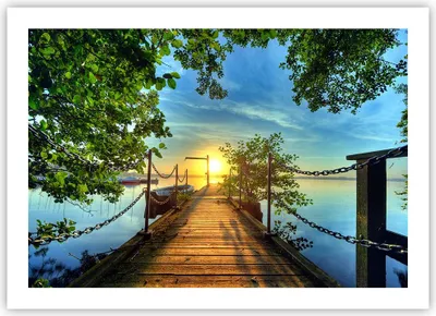 Produktbild von Poster - Poster ohne Rahmen - See Sonnenuntergang Boot Landschaft - 70x50 cm - Wand Bild - Wanddeko - Wandbilder - Kunstposter - Wandposter - Bilder - Kunstdruck - Wandbild - P2XAA70x50-2573