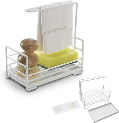 Obrázek produktu pro Kuchyňská baterie na mytí houbiček a utěrek – nerezová ocel – s odnímatelnou sprškou