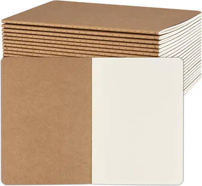 Produktbild von Notizbuch A5 blanko, 24 Stück Notizheft, Kraftcover