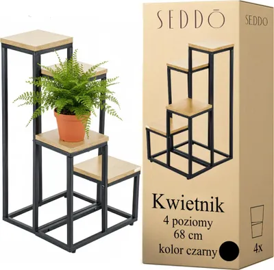 Zdjęcie produktu dla Kwietnik stojący wielopoziomowy na kwiatki rośliny industrial rustykalny 68