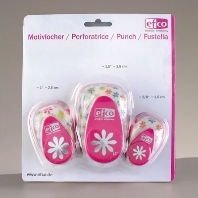Produktbild von efco Design Stanzer Set Gänseblümchen 1,6 cm / 2,5 cm / 3,8 cm