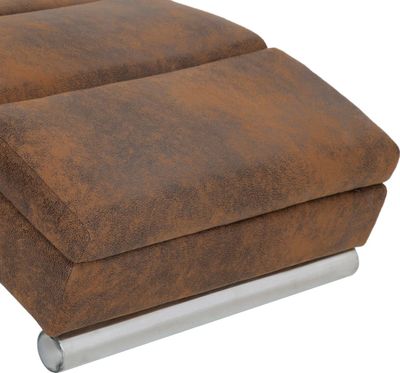 vidaXL Chaise Longue Brown Suede Look