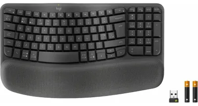 Produktbild von Logitech 920-012333, Volle Größe (100%), Kabellos, RF Wireless + Bluetooth, Membran Key Switch, QWERTY, Graphit