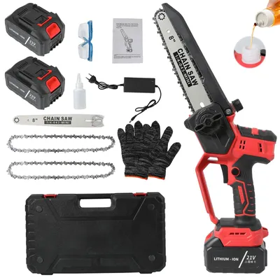 Image de Tronçonneuse électrique, moteur sans balai, lubrification automatique, avec 2X batterie