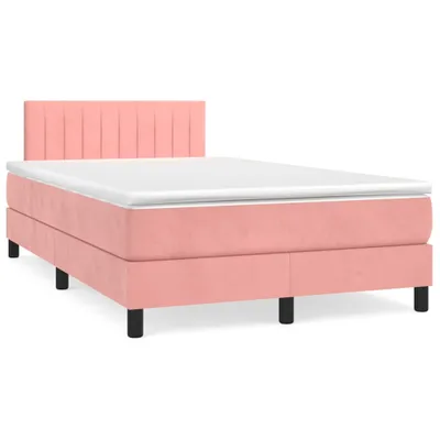 Produktbild von vidaXL Boxspringbett mit Matratze Rosa 120x200 cm Samt