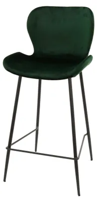 Obrázok produktu pre Barová stolička FURNLUX Rondea smaragdovo zelená a čierna 47 cm / Hlavná farba: zelená / Rozmery: 47 x 99 x 51 cm