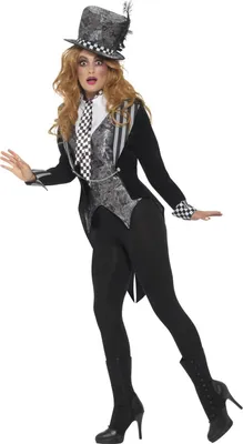 Immagine prodotto di Smiffys - Costume "Deluxe" da cappellaio per donna SM3495 (XS) (nero)