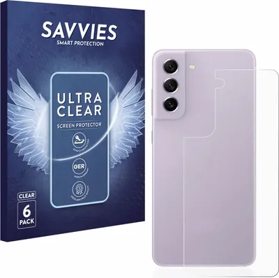 Produktbild von 6x Für Samsung Galaxy S21 FE 5G (Rückseite) Schutzfolie Savvies Displayschutz Display Schutz Folie Klar Transparent
