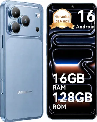 Imagen del producto de Blackview WAVE 7C, 2026, teléfono móvil sin contrato, pantalla de 6.56", Android 16, 16GB de RAM + 128GB de almacenamiento interno / 2TB con tarjeta TF, reconocimiento facial, batería de 5000mAh, cámara de 32MP, doble SIM, WiFi 5, IP54