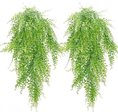 Produktbild von Famanu Kunstpflanzen Hänger 2 Stück - 82 cm, grüne Blätter, dekorativ für Innen und Außen