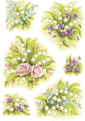 Produktbild von Herma DECOR Aufkleber, Maiglöckchen-Blüten, weiß, 3 Bögen / 18 Stück