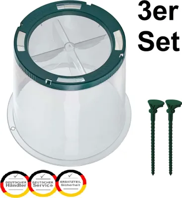 Produktbild von SUNNY Pflanzglocke Pflanzschutz 3er Set incl. 2 Bodenanker mini Gewächshaus