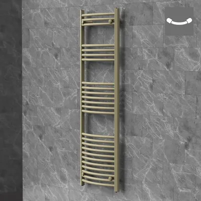Obrázok produktu pre LuxeBath radiátor na uteráky Sahara, 500x1500 mm, béžová farba, bočný prípoj, zakrivený sušiak na uteráky, držiak na uteráky, nástenný radiátor do kúpeľne