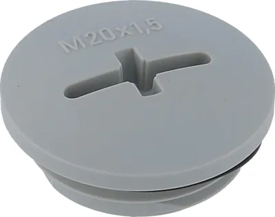 Produktbild von WISKA Blindstopfen M20x1,5 KBR-M20 rund mit Kreuzschlitz inkl. O-Ring Polyamid (PA) Gewindelänge 6,0mm - 1 Stück
