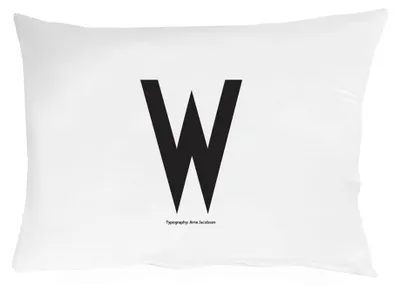Kissenbezug A-Z 70x50 cm, Weiß/Schwarz, 100% Baumwolle