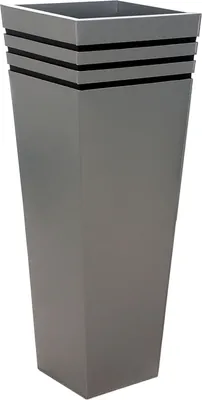 Image de VIVANNO Bac à plantes zinc NEW CLASSIC colonne, argent mat - 40x40x105 cm