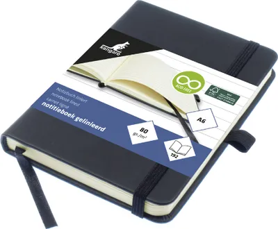 Image de carnet de notes kangaro 96 feuilles DIN A6 lignées noir
