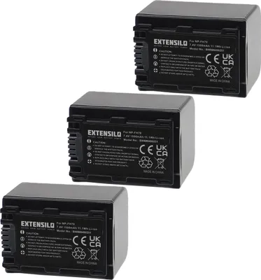 Produktbild von EXTENSILO 3x Akku kompatibel mit Sony HDR-UX7, HDR-UX20/E, HDR-UX3E, HDR-UX5, HDR-UX5E, HDR-UX7E, HDR-UX9E Kamera (1500 mAh, 7,4 V, Li-Ion)