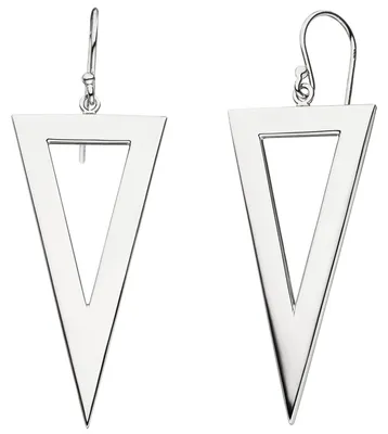 Produktbild von Ohrhaken moderne Ohrringe Dreiecke aus 925 Silber rhodiniert, Ohrschmuck