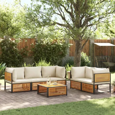 Produktbild von Möbel 6-tlg. Garten-Sofagarnitur mit Kissen Massivholz Akazie - Sitzgruppe 3214920