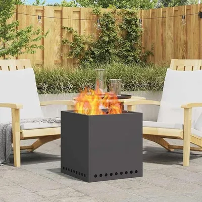 Imagen del producto de Brasero sin humo, color , 48 x 48 x 50 cm, fabricado en acero, ideal para jardín, terraza y espacios exteriores
