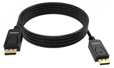 Produktbild von Version 1.4 8K bei 60 Hz - Goldstecker - DP (m) zu DP (m) - Außendurchmesser 7,3 mm - 28 AWG - 2 m - schwarz
