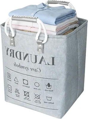 Productafbeelding van Opvouwbare Wasmand - Kleine Wasmand Organizer - Huishoudelijke Organisatie - Ruimtebesparend Ontwerp - 48 Liter - Grijs