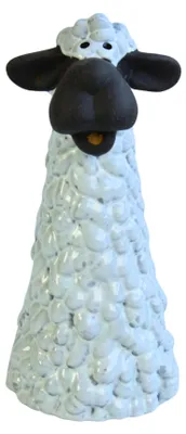 Produktbild von Gartenfigur Schaf aus Keramik Zaunhocker Dekofigur Gartendeko Deko Gartenkeramik