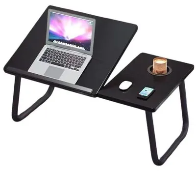 Zdjęcie produktu dla Regulowany Stolik Podstawka Pod Laptopa Składany Czarny