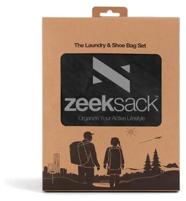 Produktbild von Zeeksack Wäsche- und Schuhbeutel (2 Beutel) Schwarz