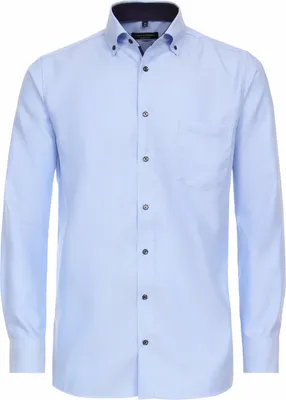 Produktbild von CASAMODA Herren Businesshemd Langarm Button-Down Comfort-Fit Hellblau strukturiert 42