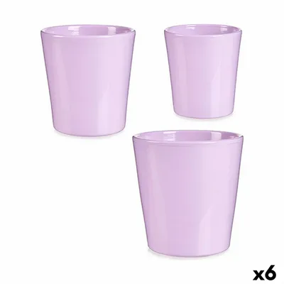 Obrázok produktu pre Súprava fialových hlinených kvetináčov (6 kusov)