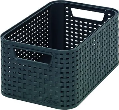 Produktbild von Curver Style S, Aufbewahrungskorb, Grau, Rattan, Monochromatisch, Badezimmer, Schlafzimmer, 285 mm