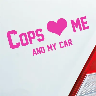 Produktbild von Auto Aufkleber Cops love me Tuning Polizei 10x36 cm Pink Sticker Heckscheibenaufkleber