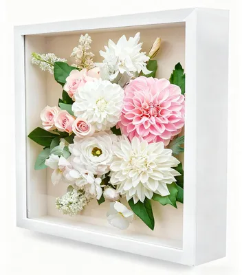 Produktbild von 3D Bilderrahmen zum Befüllen - Tiefe Objektrahmen - Wandmontage und Aufstellen - Weiß - 20 x 20 cm