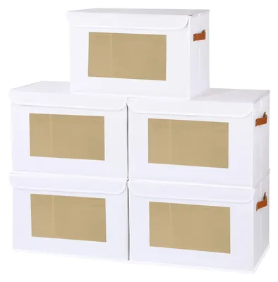 Image de 5 boîtes de rangement avec couvercle et poignées
