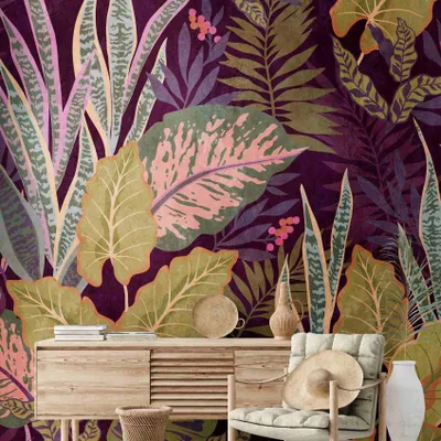 Produktbild von A.S. Creation Livingwalls Fototapete The Wall 382751 Eine Rolle Ein Motiv 3.71 x 2.80 m Floral Lila