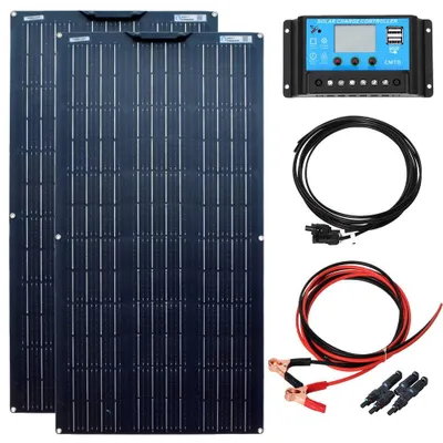 Obrázek produktu pro Flexibilní solární panel – 200 W – 1050 x 530 mm – monokrystalický – pro karavany a obytné vozy