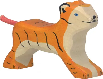 Produktbild von Tiger klein laufend Safari Holzfigur Holzspielzeug von Holztiger