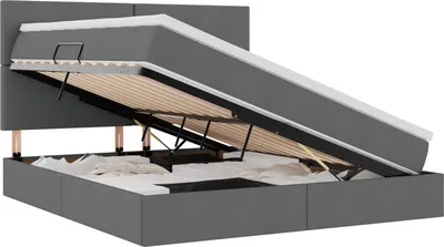Zdjęcie produktu dla vidaXL Łóżko piętrowe z materacem ciemnoszare 180 x 200 cm