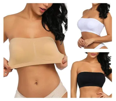 Produktbild von Boolavard Nahtloser Gepolsterter Bandeau Büstenhalter BH – trägerlos und dehnbar