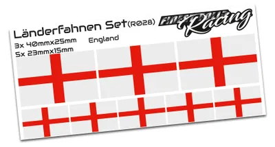 Produktbild von 8er Set Länderfahnen Aufkleber "England" Sticker Flagge Auto Zubehör R028