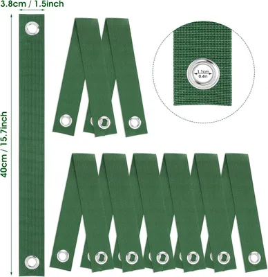 Obrázok produktu pre Popruhy na stromy, 40 x 3,8 cm - 8 kusov. Upevňovacie popruhy so slučkami - podpora pre výsadby stromov - stabilizácia a ochrana stromov proti vetru - armádna zelená