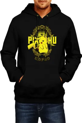 Obrázok produktu pre Pánska Mikina S Kapucňou Japan Anime Manga Pokemon Pikachu 02 Raichu, Man M / čierna